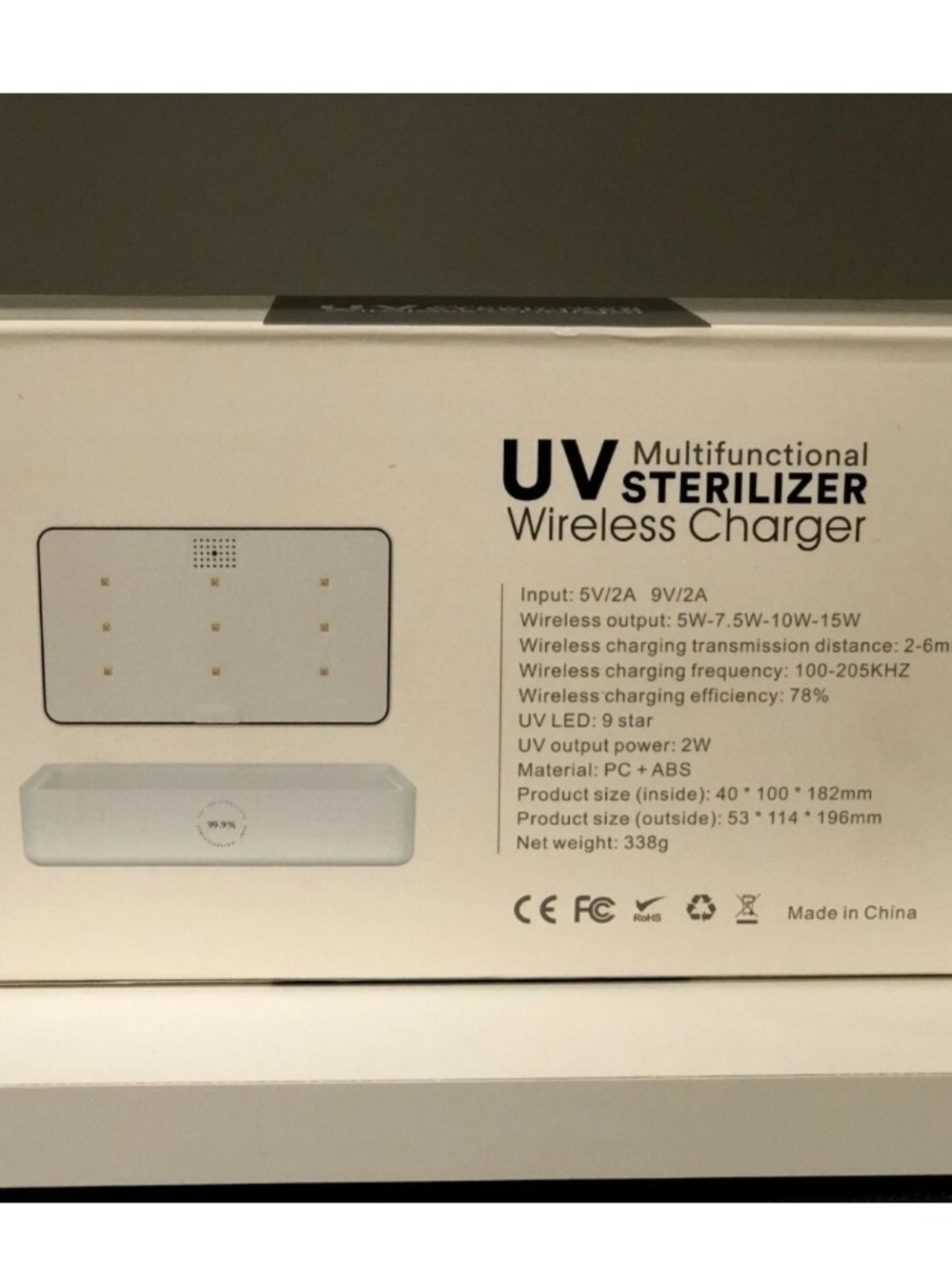 UV Multifunctional Sterilizer Wireless Charger - White with Purple Tray - Picture 4 of 12